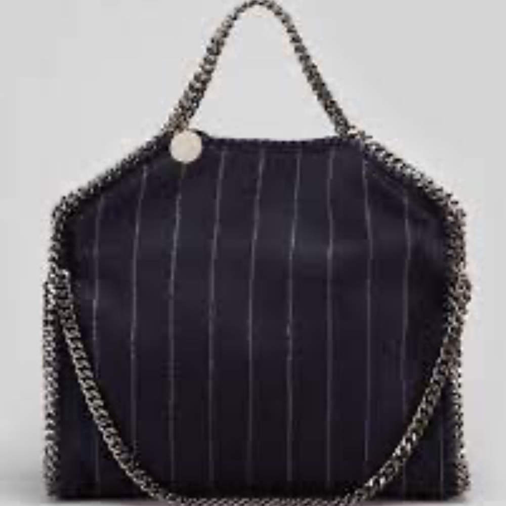 Stella McCartney Falabella Pinstripe Fold-Over Tote - Picture 13 of 14